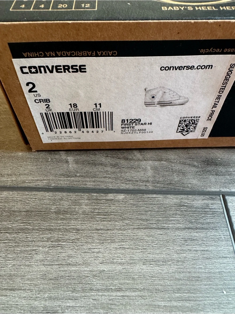 Converse White Baby Lace-Up Canvas Sneakers